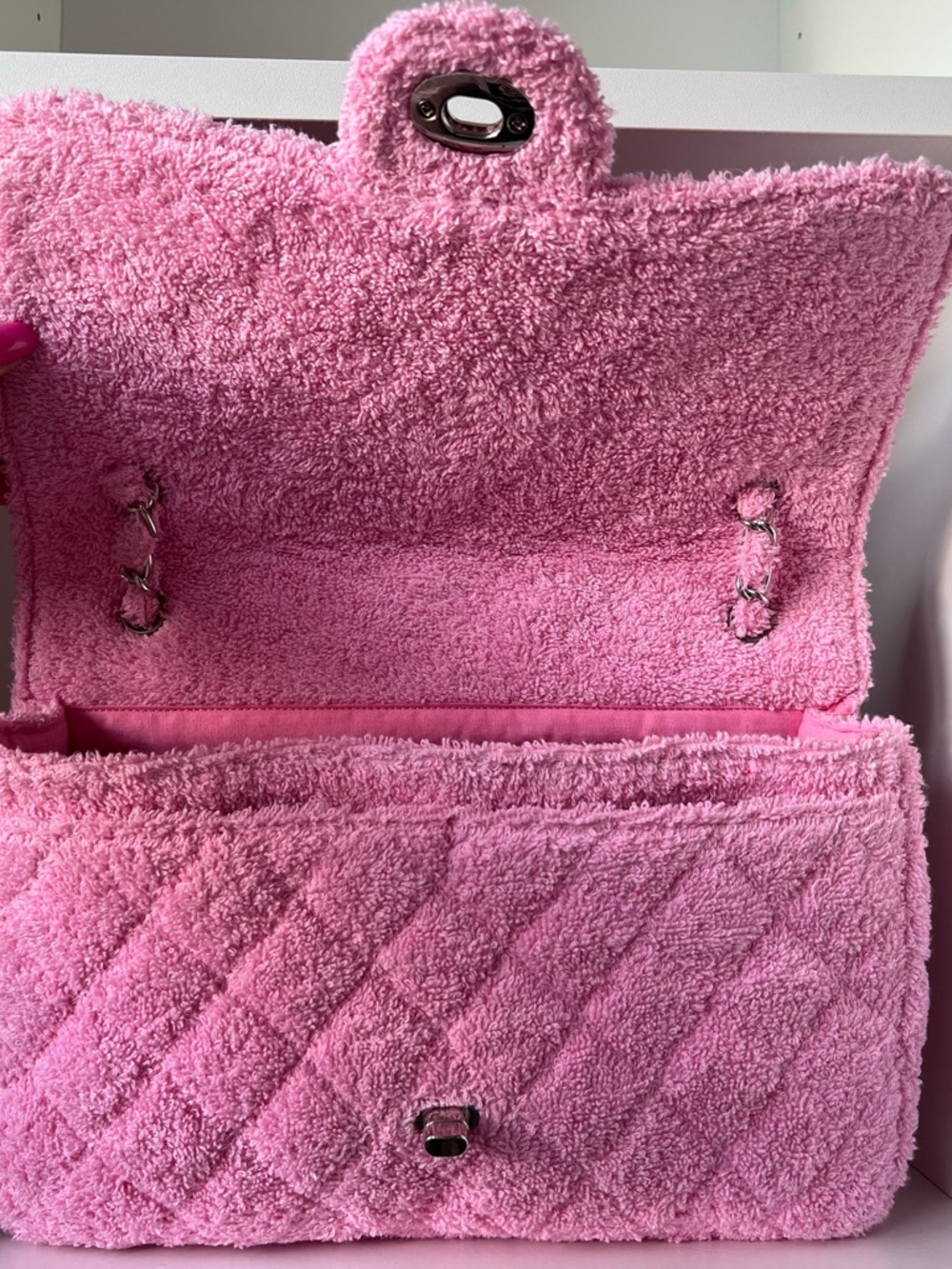 Murakchi - Terry Quilted Pink Shoulder Bag (hand-made in Morocco) 🇲🇦 - Picture 8 of 13